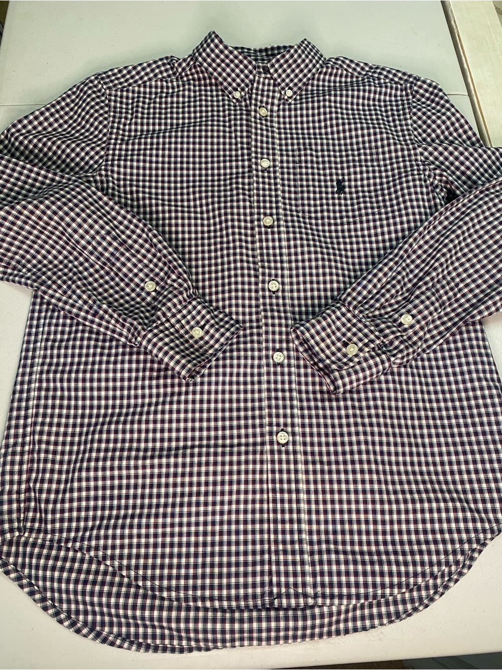 Ralph Lauren Men's Button-Down Check Shirt - Navy & White